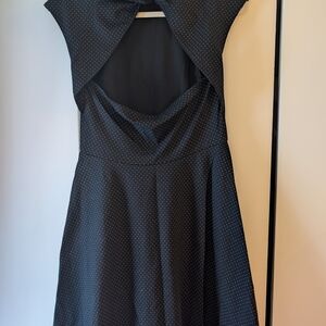 GAP Black Backless Dress with Polka Dots